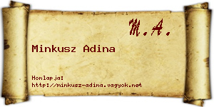Minkusz Adina névjegykártya